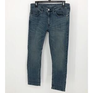 Calvin Klein Womens Slim Boyfriend Jeans Size 6 Blue Stretch Denim